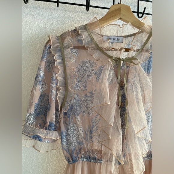 Chic Wish Elegant Floral Ruffle Dress - Picture 7 of 9